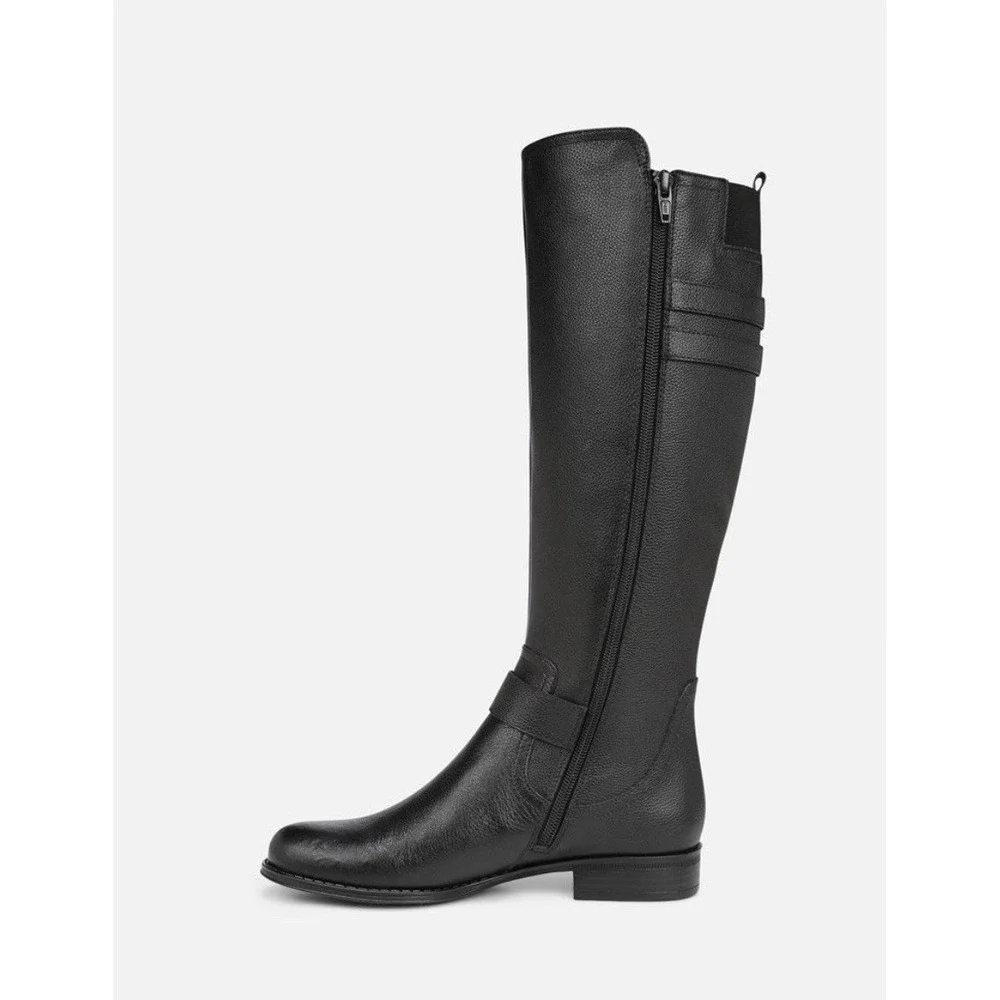 Naturalizer Jessie Black Leather Knee High Tall Riding Boots Women's size 9 Wide